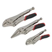 Sealey Premier Quick Release Locking Pliers Set 3pc - 30mm to 60mm Jaw Capacity