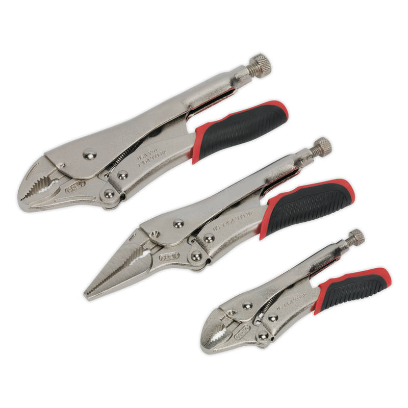 Sealey Premier Quick Release Locking Pliers Set 3pc - 30mm to 60mm Jaw Capacity