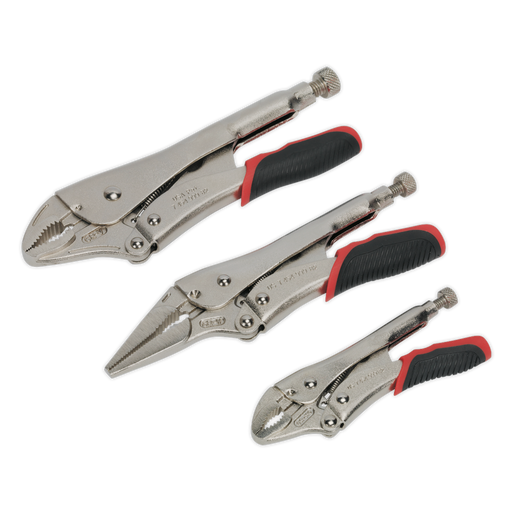 Sealey Premier Quick Release Locking Pliers Set 3pc - 30mm to 60mm Jaw Capacity