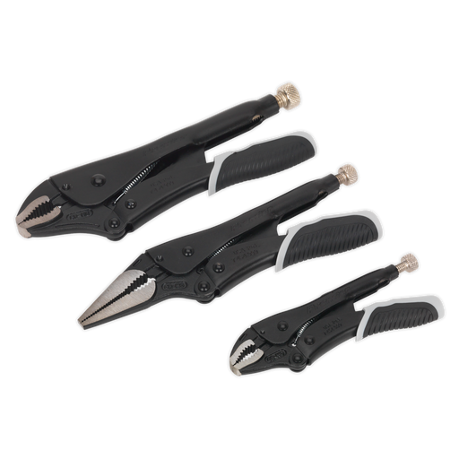 Sealey Premier Black Quick Release Locking Pliers Set 3 Piece