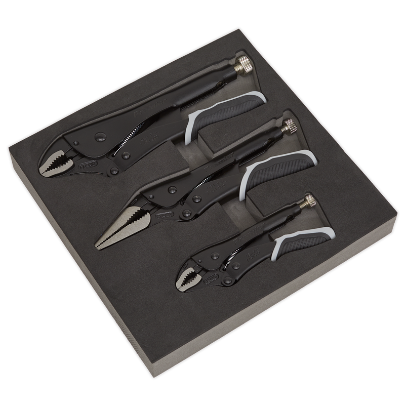 Sealey Premier Black Quick Release Locking Pliers Set 3 Piece