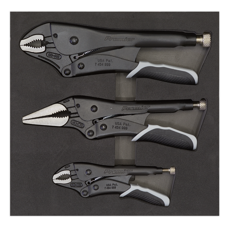 Sealey Premier Black Quick Release Locking Pliers Set 3 Piece