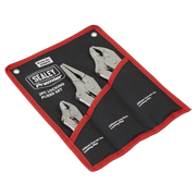 Sealey Premier Locking Pliers Set 3 Piece - Curved & Long Nose, 1.1kg