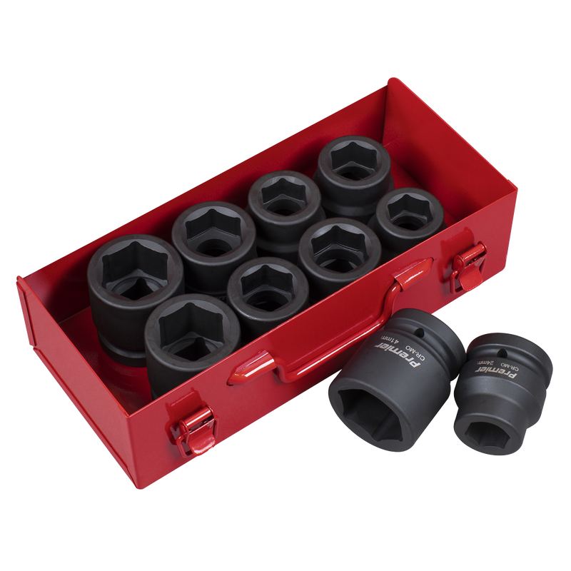 Sealey Premier Impact Socket Set 1" Sq Drive 10 Piece