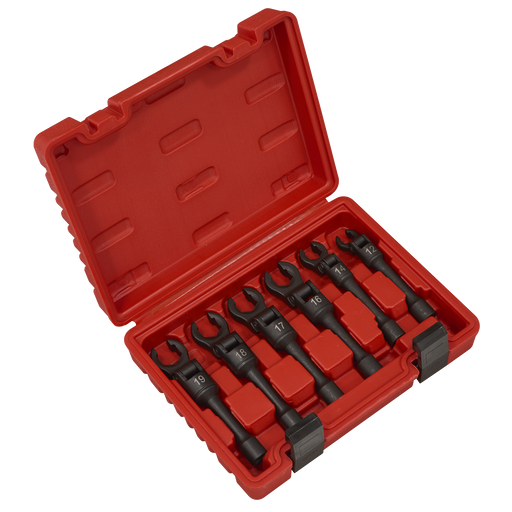 Sealey Flexi-Head Flare Nut Wrench Set 6 Piece 3/8" Drive