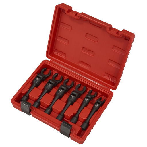 Sealey Flexi-Head Flare Nut Wrench Set 6 Piece 3/8" Drive