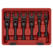 Sealey Flexi-Head Flare Nut Wrench Set 6 Piece 3/8" Drive