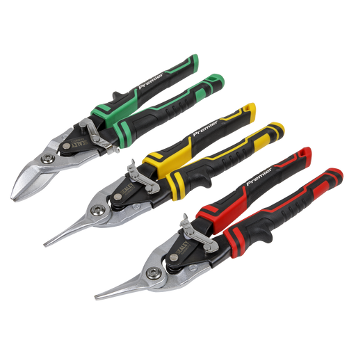 Sealey Premier Aviation Tin Snip Set 3 Piece - 275mm Cutting Capacity