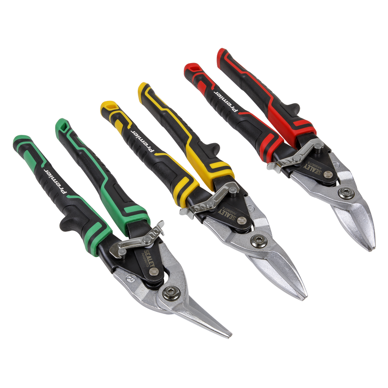 Sealey Premier Aviation Tin Snip Set 3 Piece - 275mm Cutting Capacity