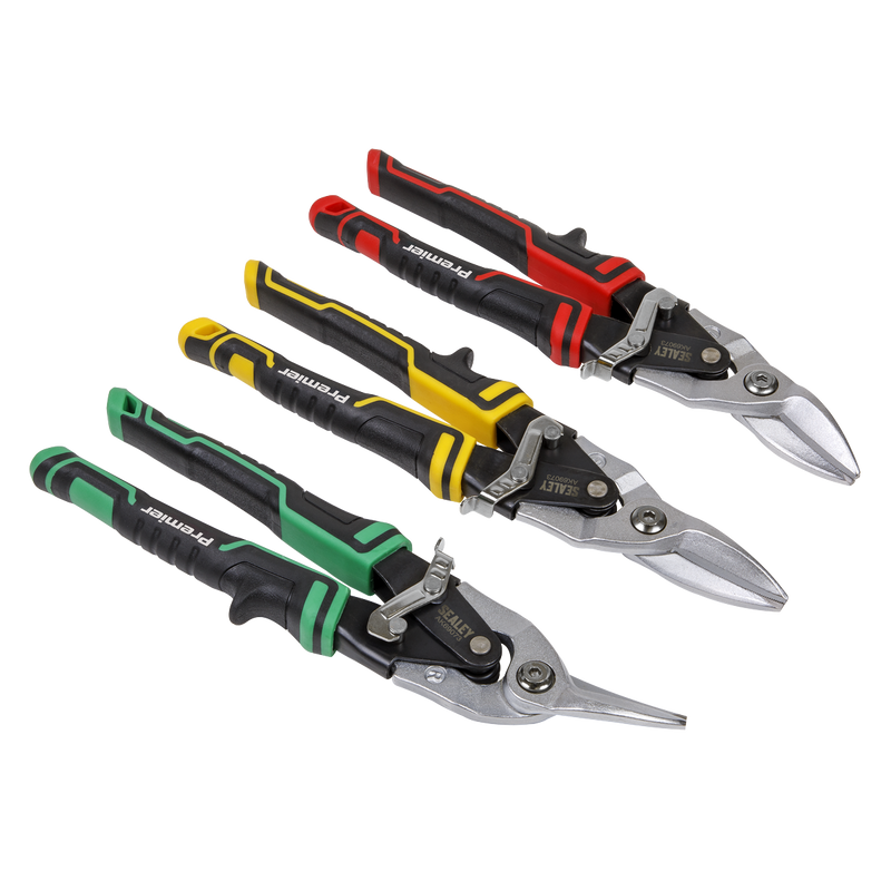 Sealey Premier Aviation Tin Snip Set 3 Piece - 275mm Cutting Capacity