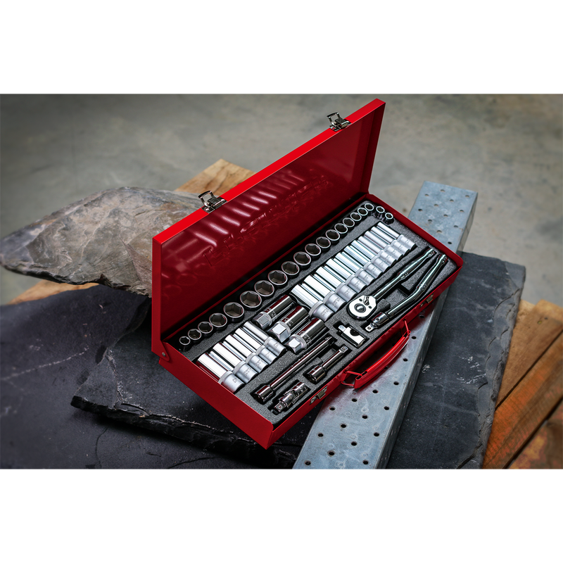 Sealey Premier Socket Set 3/8"Sq Drive 45 Piece