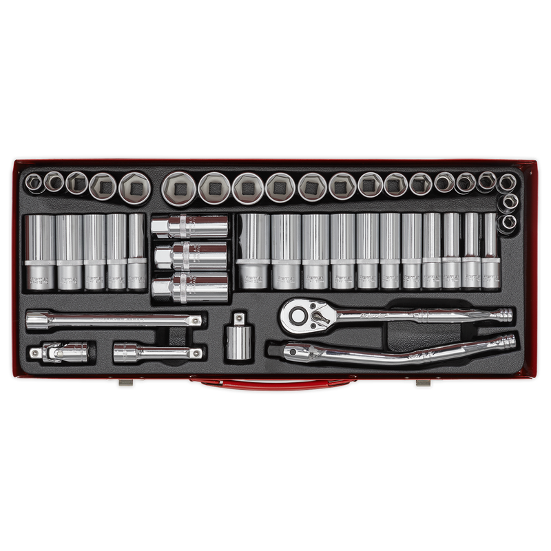 Sealey Premier Socket Set 3/8"Sq Drive 45 Piece