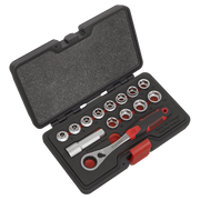 Sealey Premier Socket Set 14 Piece Low Profile Go-Through 1.08kg