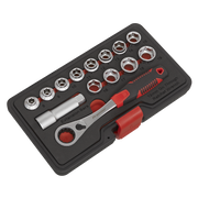 Sealey Premier Socket Set 14 Piece Low Profile Go-Through 1.08kg