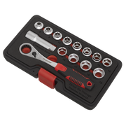 Sealey Premier Socket Set 14 Piece Low Profile Go-Through 1.08kg