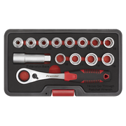 Sealey Premier Socket Set 14 Piece Low Profile Go-Through 1.08kg