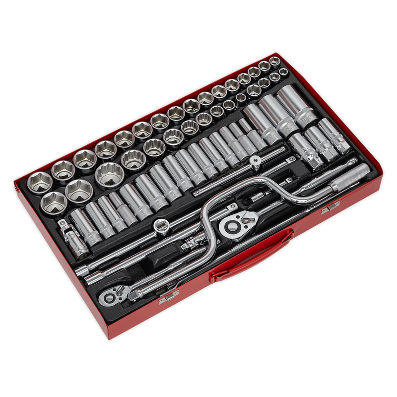 Sealey Premier Socket Set 64 Piece 3/8" & 1/2"Sq Drive