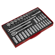 Sealey Premier Socket Set 1/2"Sq Drive 46 Piece