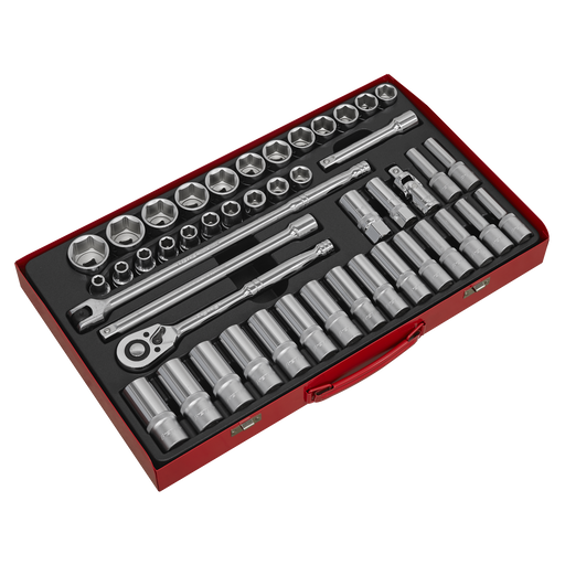 Sealey Premier Socket Set 1/2"Sq Drive 46 Piece
