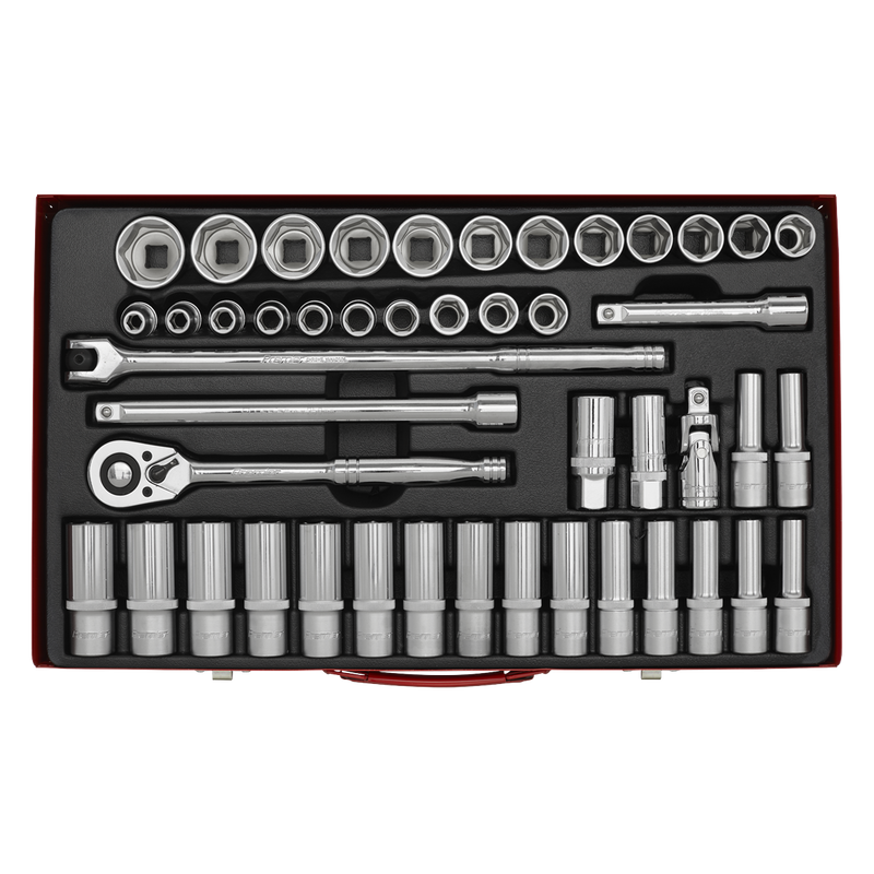 Sealey Premier Socket Set 1/2"Sq Drive 46 Piece