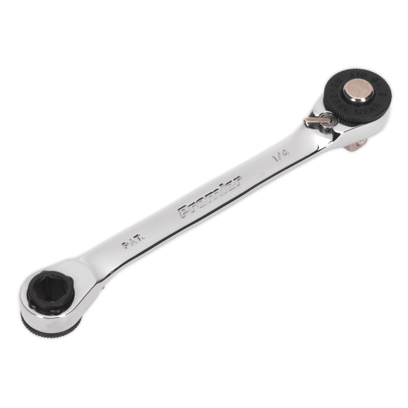 Sealey Premier 120mm Ratchet Spanner 72-Tooth with 1/4"Sq Drive Adaptor