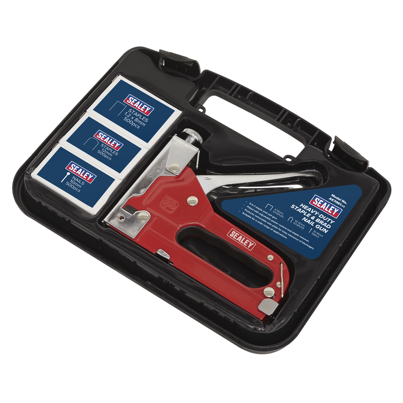 Sealey Staple & Brad Nail Gun AK7061 3-in-1 Heavy Duty