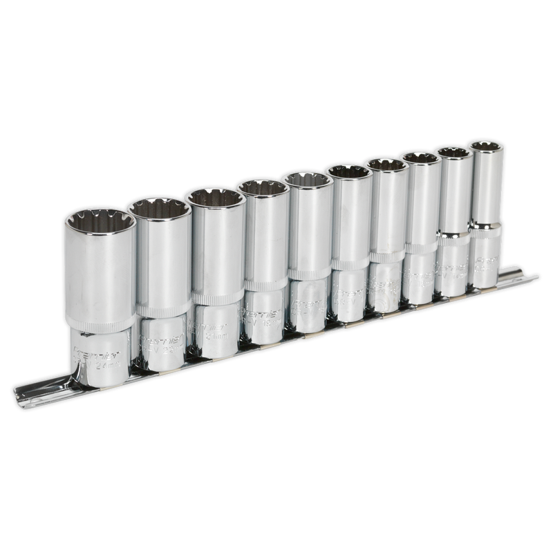 Sealey Premier Deep Socket Set 1/2"Sq Drive 10 Piece
