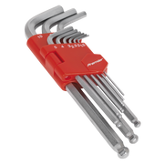 Sealey Premier Hex Key Set 9 Piece 1.5-10mm Ball-End
