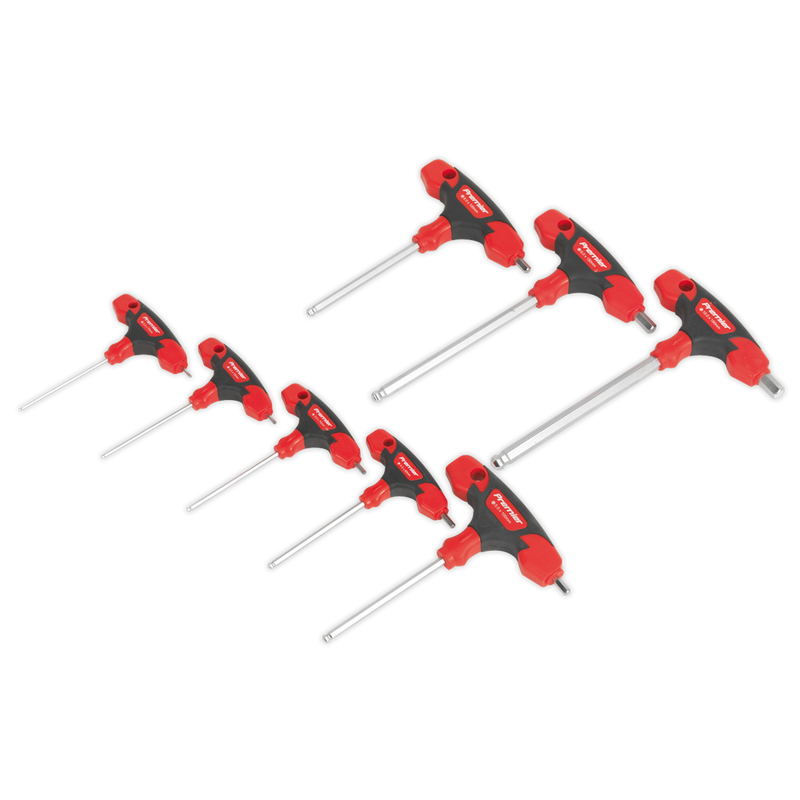 Sealey Premier T-Handle Ball-End Hex Key Set 8 Piece