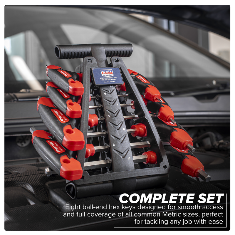 Sealey Premier T-Handle Ball-End Hex Key Set 8 Piece