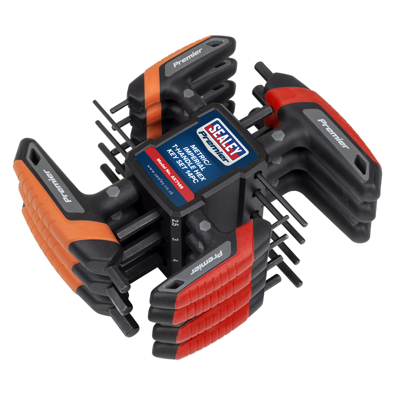 Sealey Premier T-Handle Hex Key Set 14 Piece Metric/Imperial AK7149