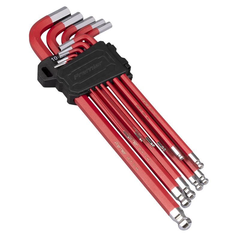 Sealey Premier Extra-Long Hex Key Set 11 Piece 1.5-10mm