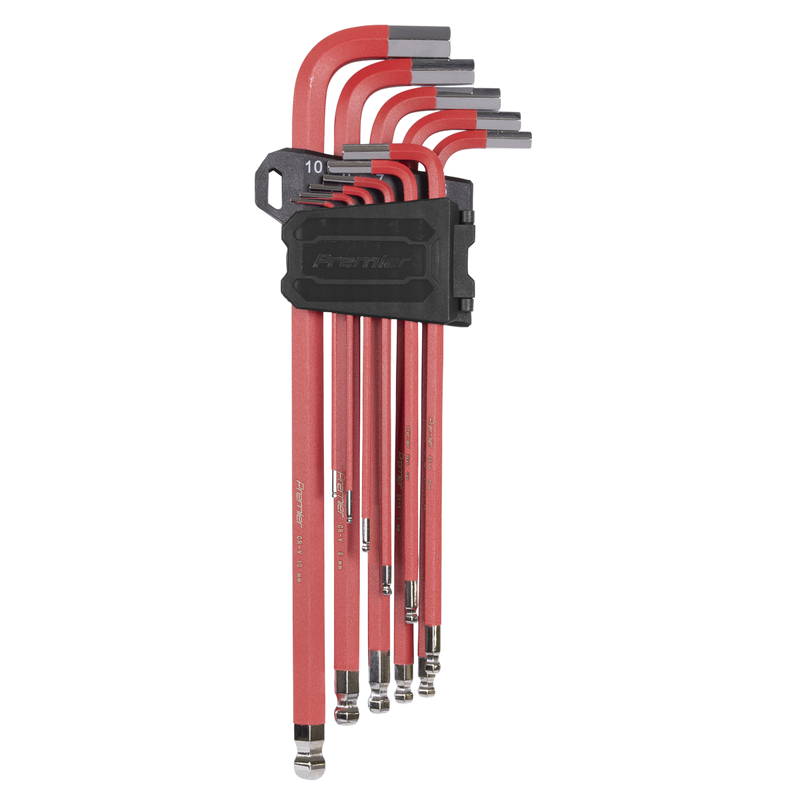 Sealey Premier Extra-Long Hex Key Set 11 Piece 1.5-10mm