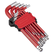 Sealey Premier Long Ball-End Hex Key Set 11 Piece 1.5-10mm