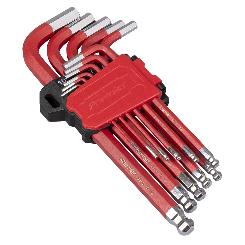 Sealey Premier Long Ball-End Hex Key Set 11 Piece 1.5-10mm