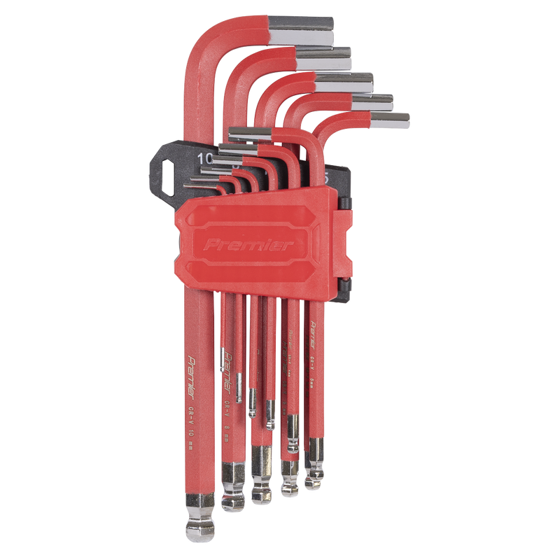 Sealey Premier Long Ball-End Hex Key Set 11 Piece 1.5-10mm