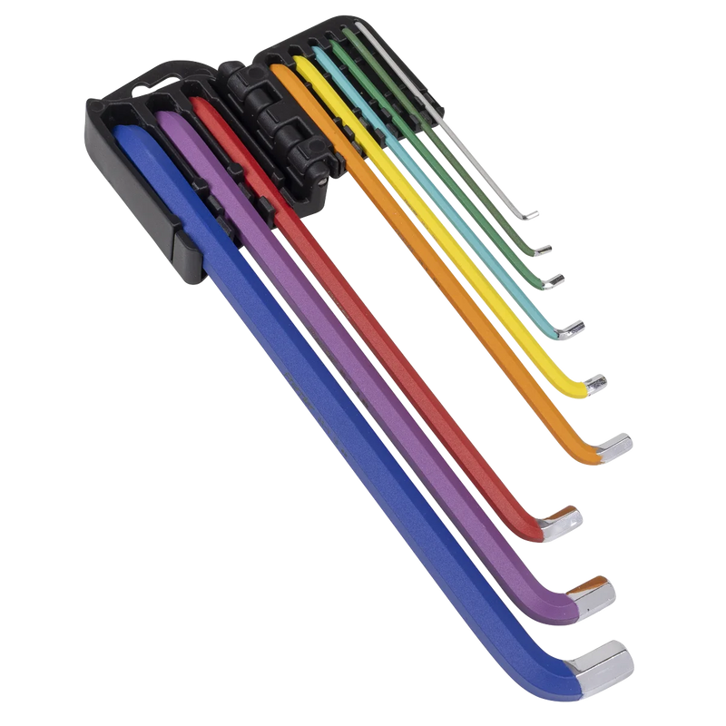 Sealey Hex Key Set 9 Piece Extra-Long Stubby 1.5mm to 10mm