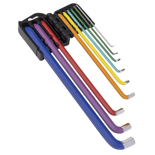 Sealey Hex Key Set 9 Piece Extra-Long Stubby 1.5mm to 10mm