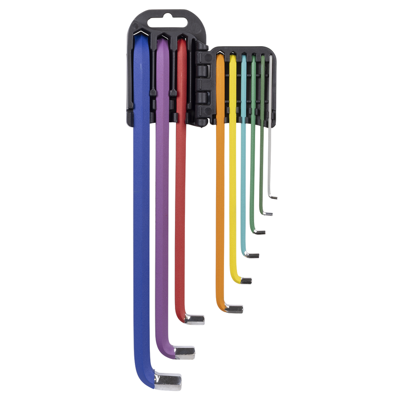 Sealey Hex Key Set 9 Piece Extra-Long Stubby 1.5mm to 10mm