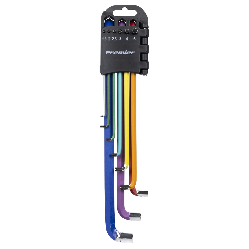 Sealey Hex Key Set 9 Piece Extra-Long Stubby 1.5mm to 10mm