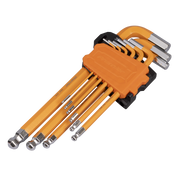 Sealey Premier Hex Key Set 9 Piece 62.5-177mm Chrome Vanadium Steel