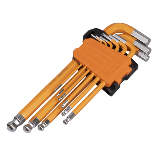 Sealey Premier Hex Key Set 9 Piece 62.5-177mm Chrome Vanadium Steel