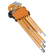Sealey Premier Hex Key Set 9 Piece Ball-End Extra-Long 1/16" to 3/8"