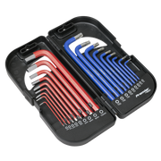 Sealey Premier Long Anti-Slip Hex Key Set 18 Piece AK7176