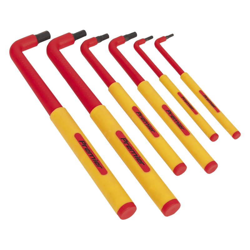 Sealey Premier Hex Key Set 6 Piece - VDE Approved, Sizes 2.5-8mm