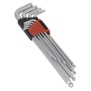 Sealey Premier Lock-On™ Extra-Long Hex Key Set 9 Piece 1.5-10mm