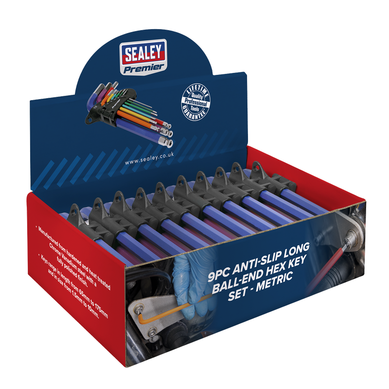 Sealey Premier Hex Key Set 9 Piece - 1.5mm to 10mm