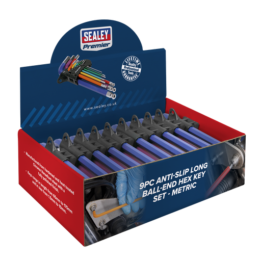 Sealey Premier Hex Key Set 9 Piece - 1.5mm to 10mm