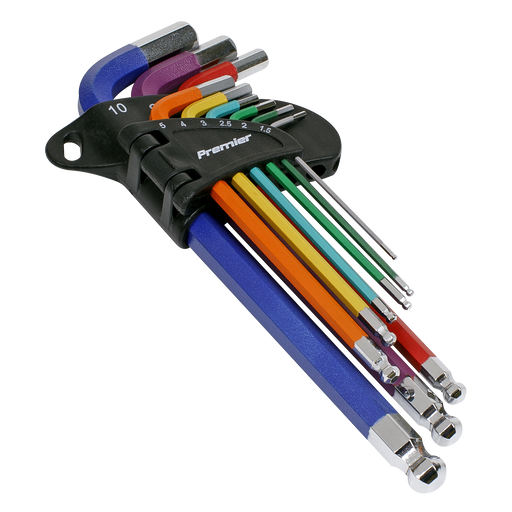 Sealey Premier Hex Key Set 9 Piece - 1.5mm to 10mm
