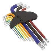 Sealey Premier Hex Key Set 9 Piece 1.5-10mm Chrome Vanadium Steel